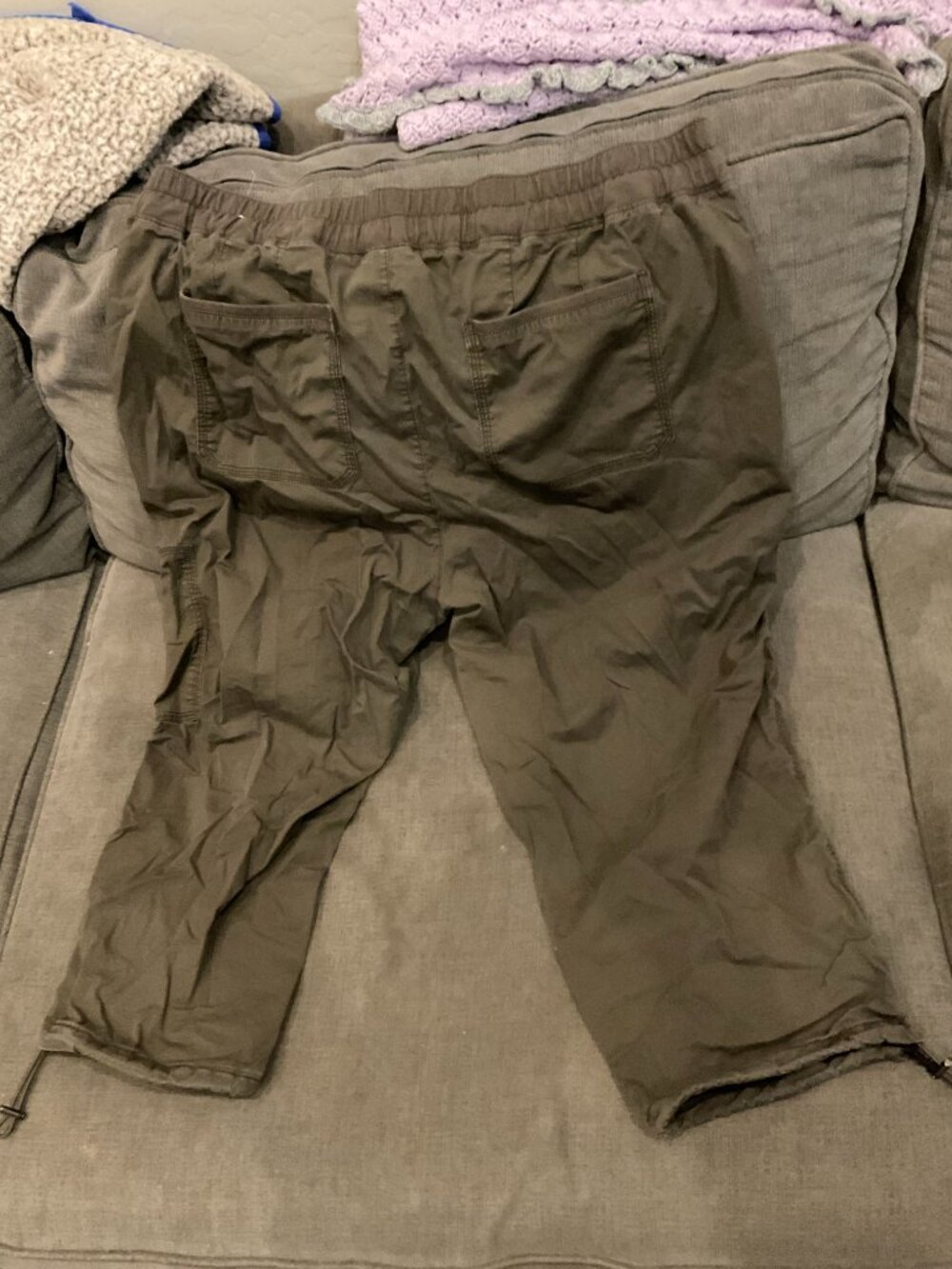 Lane Bryant Cargo Jogger Pants Olive Khaki Size 18/20 Cotton Drawstring - Picture 4 of 4